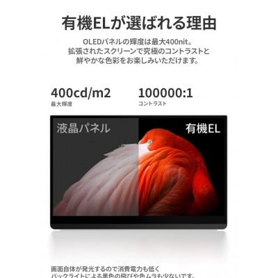 EHOMEWEI モバイルモニター 有機EL 13.3インチ FHD 光沢 薄型 LO-133NF