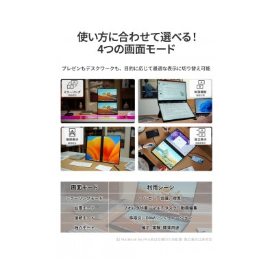 EHOMEWEI デュアルモニター モバイルモニター 2.5K 16インチ XQ-160PW