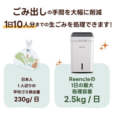 Reencle Gravity 生ごみ処理機 ハイブリッド式( バイオ式 × 乾燥式 ) ホワイト
