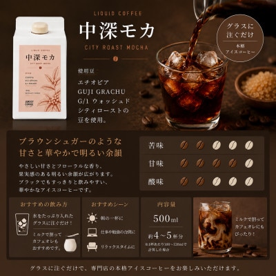 YouTubeで話題!リキッドコーヒー中深モカ(無糖/500ml×12本)