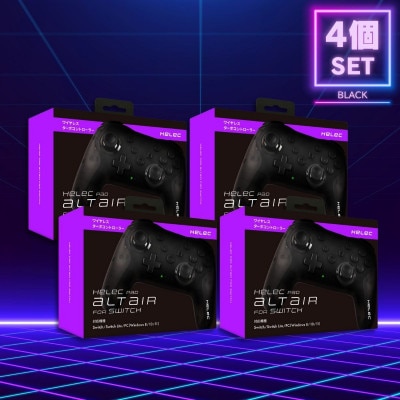 Switch用 ワイヤレス コントローラー へレック パッド アルタイル ブラック×4個