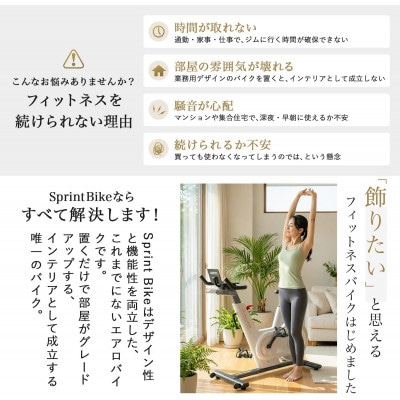 Walkingpad Sprint Bike エアロバイク 家庭用(ホワイト)