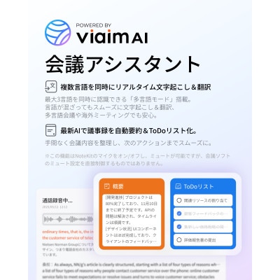 viaim NoteKit ChatGPT搭載 先端AI搭載 ボイスレコーダー 文字起こし