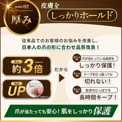 巻き爪テープ [強粘着 伸縮性 ファブリック素材] タイプ別説明書付き 42枚入り