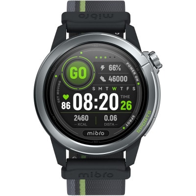 Mibro GS Active2 スマートウォッチ GPS AMOLED 5ATM防水 ダークグレー