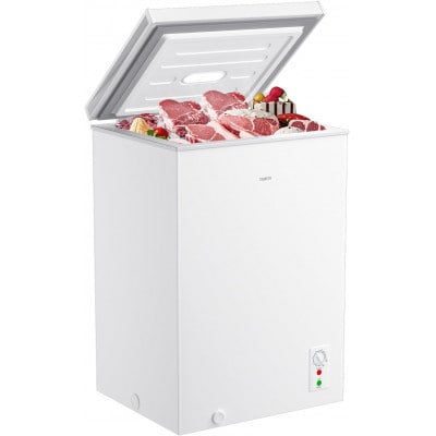 SAMKYO 冷凍庫 100L 上開き 大容量 家庭用 チェストフリーザー ZC100 ホワイト