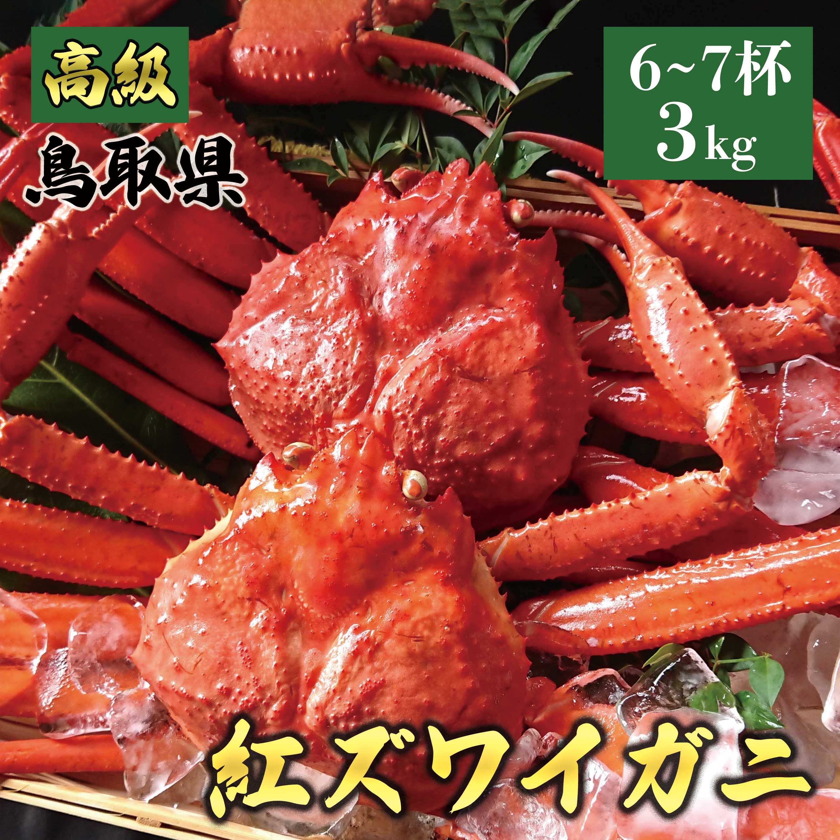 鳥取産 特撰 紅ズワイガニ【釜茹で】3kg 6～7杯