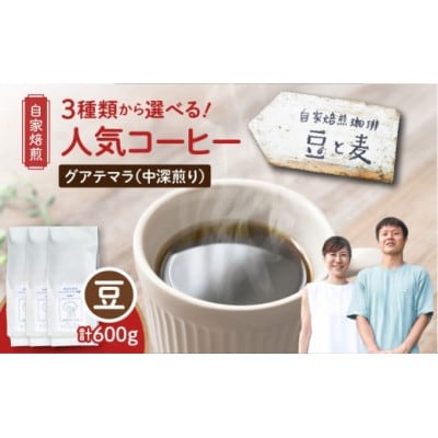 【自家焙煎】豆と麦 グアテマラ(豆) 計600g(200g×3袋)