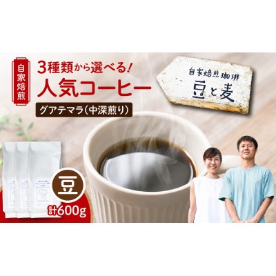 【自家焙煎】豆と麦 グアテマラ(豆) 計600g(200g×3袋)