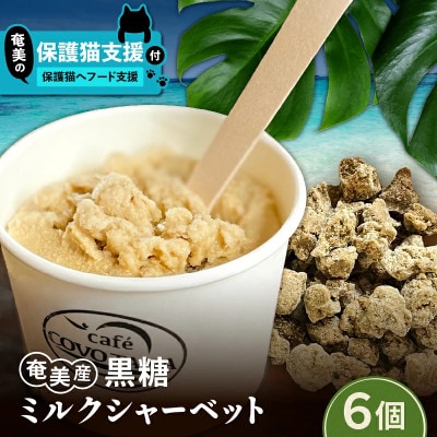 【奄美の保護猫支援(保護猫フード10日分)】黒糖ミルクシャーベット(6個入り)
