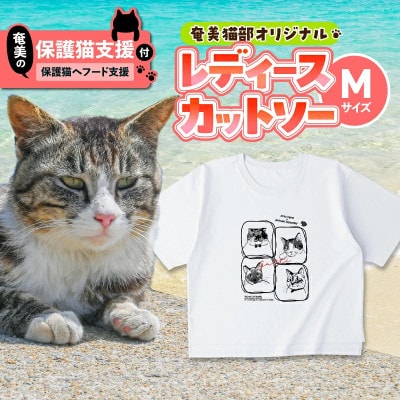 【奄美の保護猫支援(保護猫フード10日分)】レディースカットソー