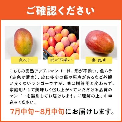 【先行受付】ご家庭用東マンゴー園直送!完熟アップルマンゴー 2kg(4～6玉)【7月中旬～8月中旬】