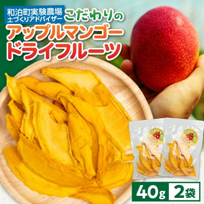 和泊町実験農場土づくりアドバイザーこだわりのアップルマンゴードライフルーツ!40グラム×2袋