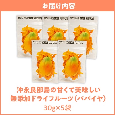 【先行受付】沖永良部島の甘くて美味しい無添加ドライフルーツ(パパイヤ)30グラム×5袋