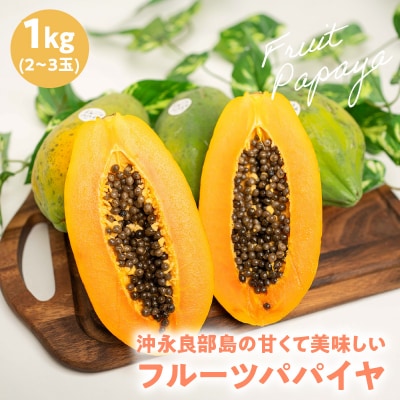【先行受付】沖永良部島の甘くて美味しいフルーツパパイヤ1キロ(2～3玉)