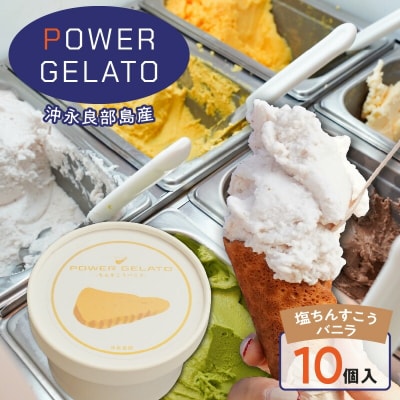 POWER GELATO 沖永良部島産 塩ちんすこうバニラ 90ml×10個入り