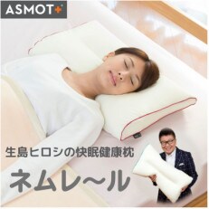 生島ヒロシの快眠健康枕　ネムレール　高め　(使用時の高さ約6cm)　替えカバー付き