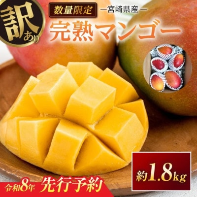 【期間限定】訳あり 宮崎県産 完熟マンゴー 約1.8kg