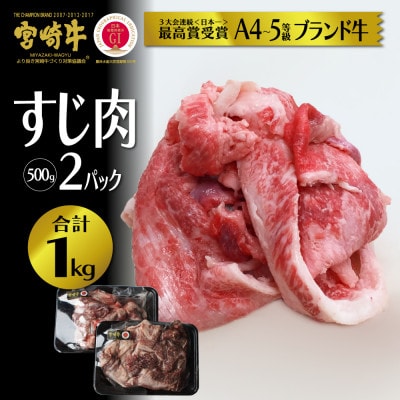 宮崎牛すじ1kg(500g×2)(日南市)