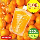 果汁 100% まる搾り みかん ジュース 220ml×30本