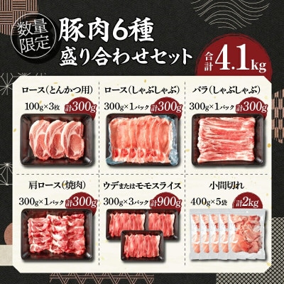 宮崎県産豚肉 6種 盛り合わせ セット 合計4.1kg(日南市)