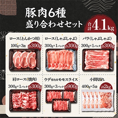 宮崎県産豚肉 6種 盛り合わせ セット 合計4.1kg(日南市)