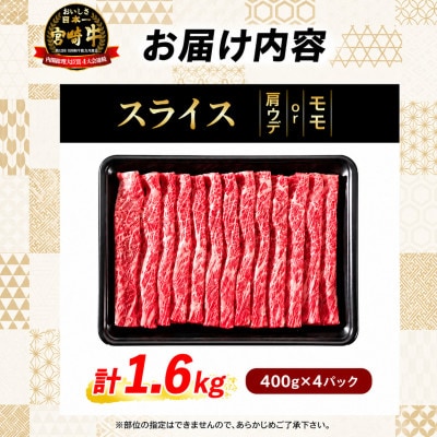 宮崎牛赤身スライス 計1.6kg(日南市)
