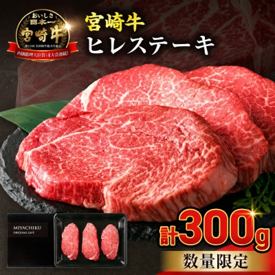 【数量限定】宮崎牛ヒレステーキ計300g(日南市)