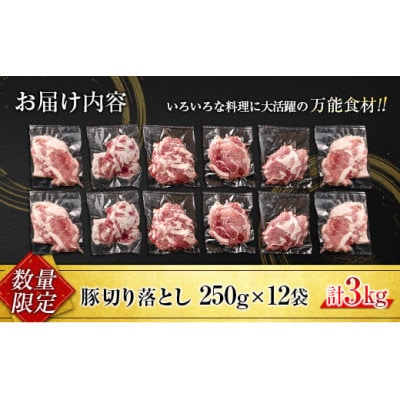 【数量限定】小分けで便利 豚切り落とし(計3kg)