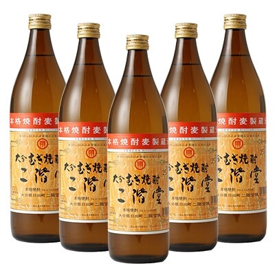 大分むぎ焼酎二階堂25度(900ml)5本セット RG29