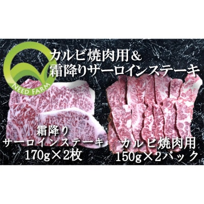 おおいた和牛 カルビ焼肉用&霜降りサーロインステーキ