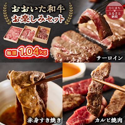 おおいた和牛 お楽しみセット(カルビ焼肉・赤身すき焼き・サーロインステーキ)