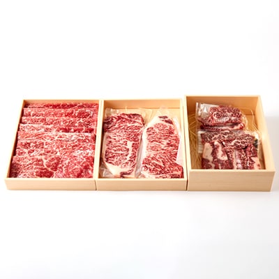 おおいた和牛 お楽しみセット(カルビ焼肉・赤身すき焼き・サーロインステーキ)