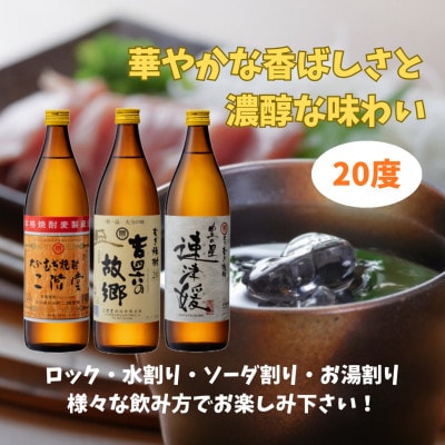 【父の日限定のし付き】大分むぎ焼酎　二階堂飲みくらべ20度(900ml)3本セット