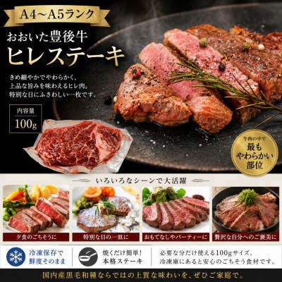 【A4～A5】おおいた豊後牛ヒレステーキ 100g(100g×1枚)