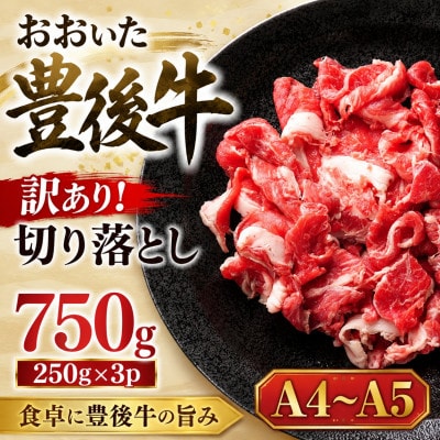 【A4～A5】訳あり!おおいた豊後牛切り落とし 750g(250g×3p)