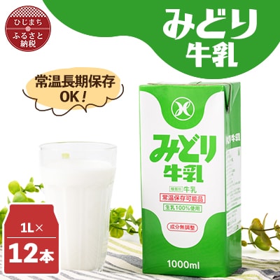みどり牛乳1L×12本 ロングライフ商品(日出町)