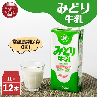 みどり牛乳1L×12本 ロングライフ商品(日出町)