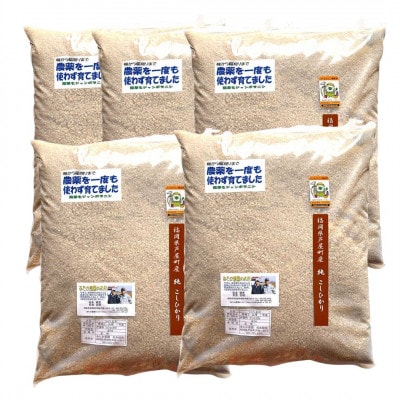 【令和8年産】玄米 農薬不使用(栽培期間中)  福岡県芦屋町産コシヒカリ 〈玄米〉25kg
