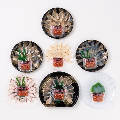 【発送月固定定期便】芦屋老舗鮮魚店の晩酌おまかせ7品セット(刺身、たたきなど)(芦屋町)全4回