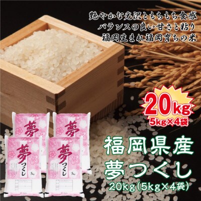令和4年産　福岡県産夢つくし20kg(5kg×4)(芦屋町)