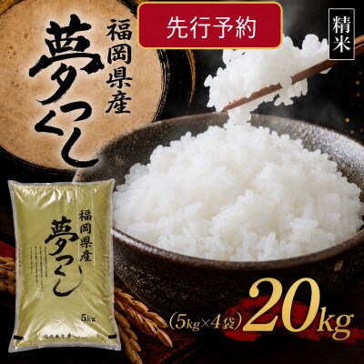 【8年産　新米】9月～発送【食味鑑定士厳選】福岡県産 夢つくし20kg(5kg×4袋)(芦屋町)