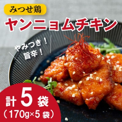 みつせ鶏やみつきヤンニョムチキン 170g×5袋(吉野ヶ里町)