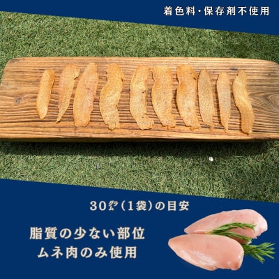 【毎月定期便】犬の無添加おやつ　燻製の香りがたまらないスモークチキンジャーキー全3回