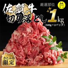 【さとふる限定】艶さし!【A4～A5】佐賀牛切り落とし 1kg(500g×2p)(吉野ヶ里町)