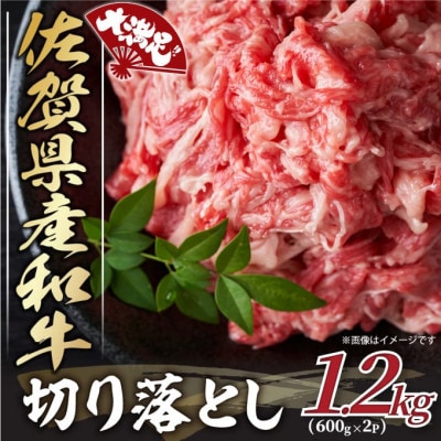 【毎月定期便】大満足!佐賀県産和牛切り落とし　1.2kg(600g×2パック)(吉野ヶ里町)全12回