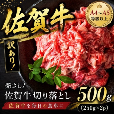 【毎月定期便】艶さし!【A4～A5】訳あり!佐賀牛切り落とし　500g(吉野ヶ里町)全3回