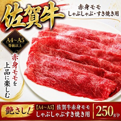 【毎月定期便】艶さし!【A4～A5】佐賀牛赤身モモしゃぶしゃぶすき焼き用250g(吉野ヶ里町)全3回