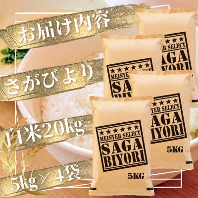 令和6年産さがびより白米20kg(5kg×4袋)五つ星お米マイスター厳選!(吉野ヶ里町)