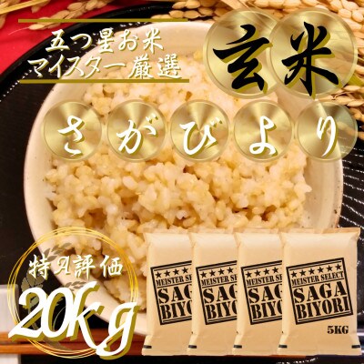 令和7年産【玄米】さがびより20kg(5kg×4袋)五つ星お米マイスター厳選!(吉野ヶ里町)